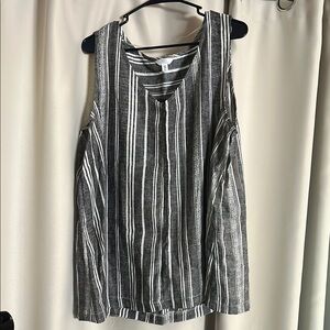 Time and Tru Gray and Black Boxy Sleeveless Tank Top